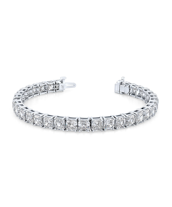 Asscher Diamond Tennis Bracelet