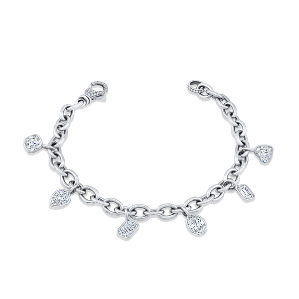 Fancy Shape Diamond Charm Bracelet
