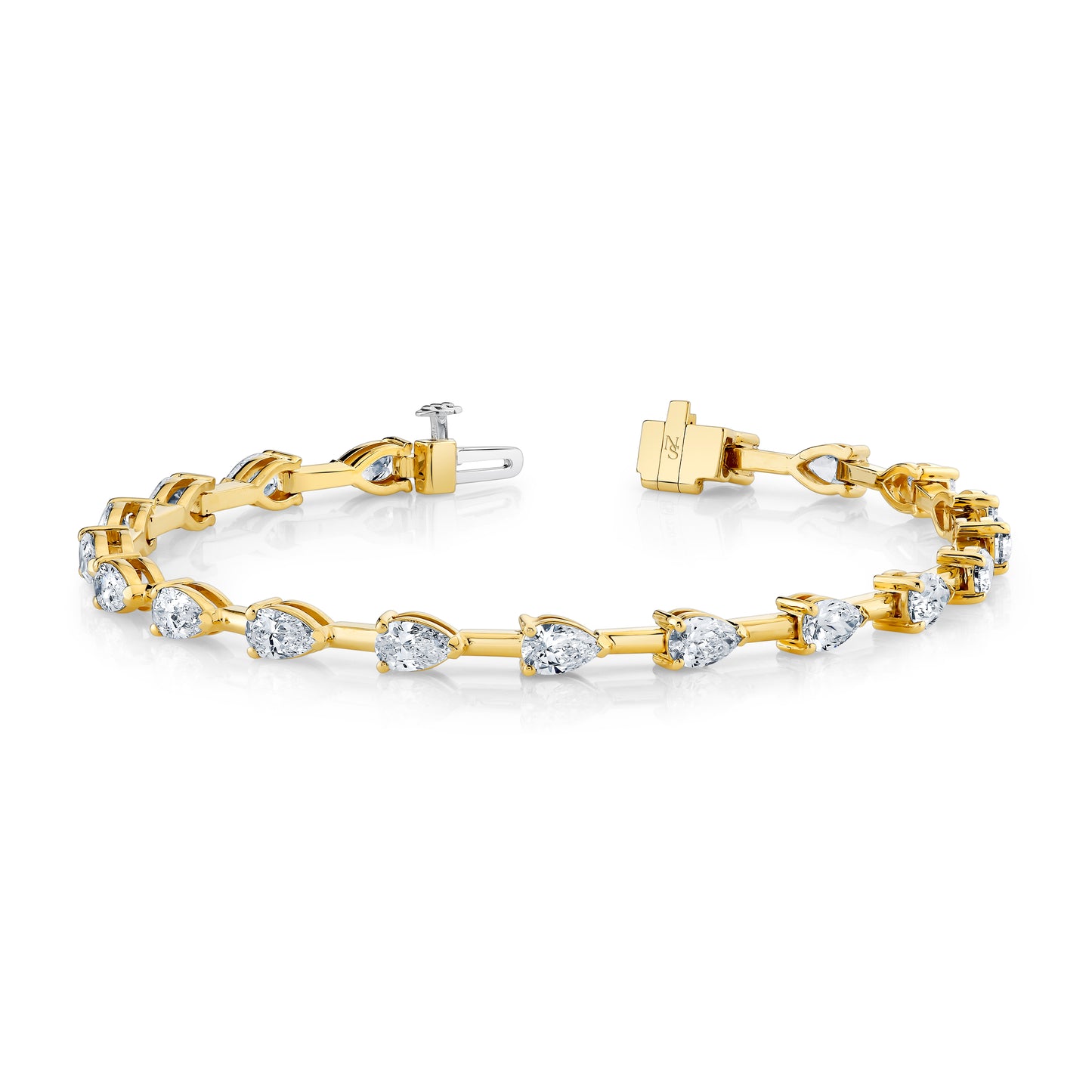 Pear Diamond Bar Bracelet