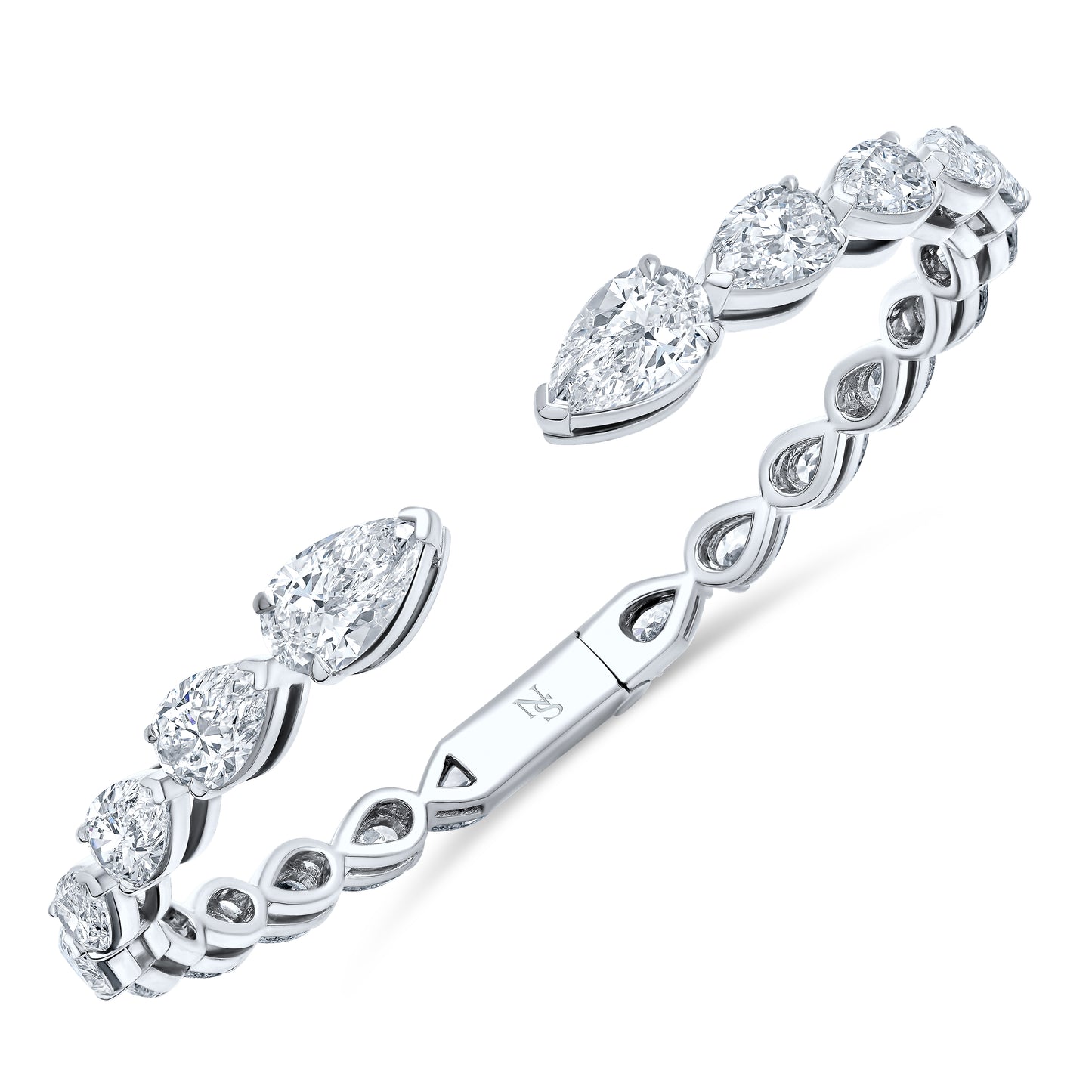 Diamond Pear Shaped Hinged Bangle