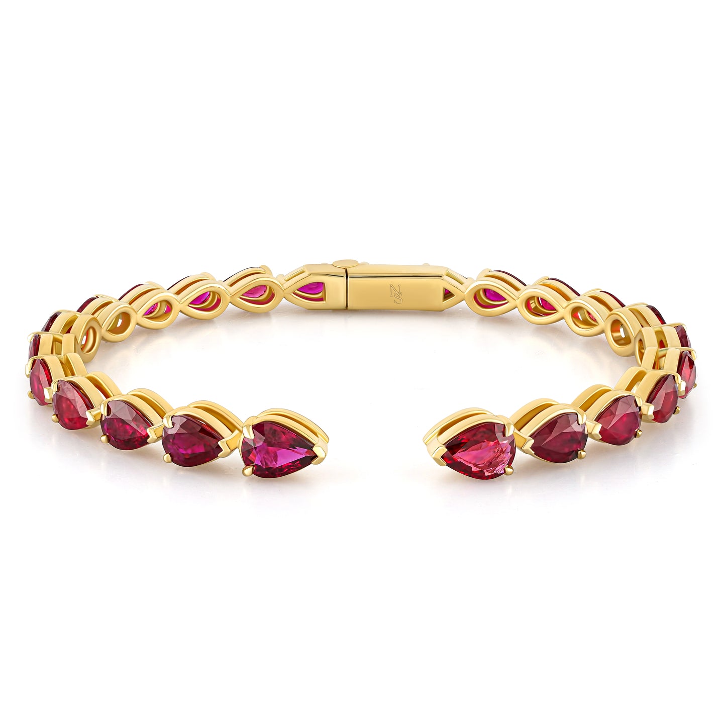 Ruby Pear Shape Hinged Bangle