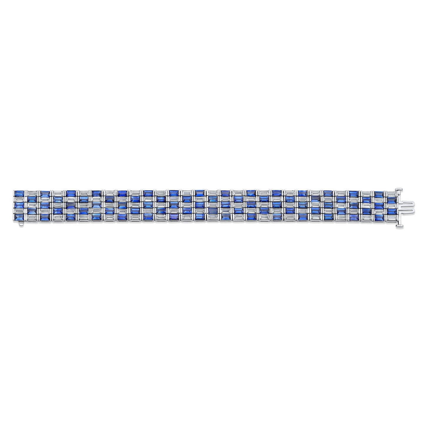 Alternating Sapphire and Diamond 5-row Bracelet