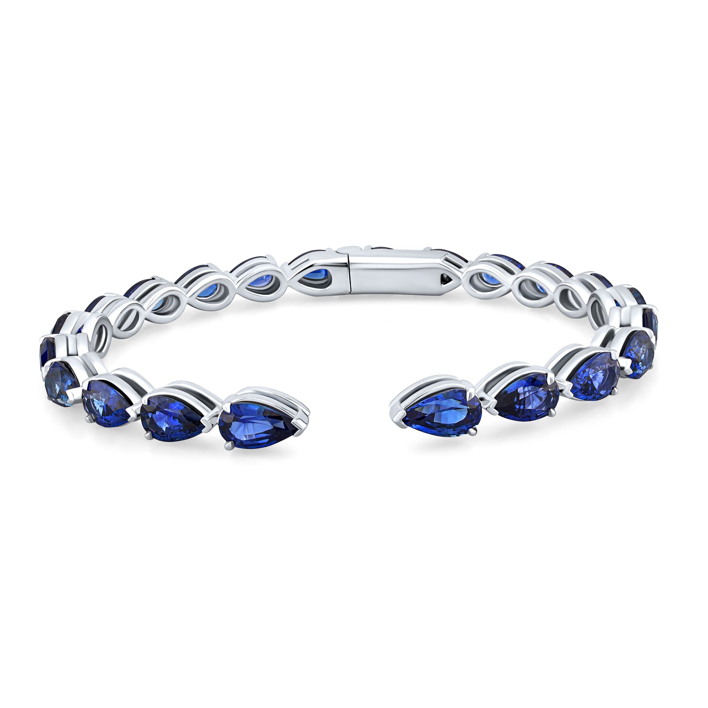 Sapphire Pear Shape Hinged Bracelet