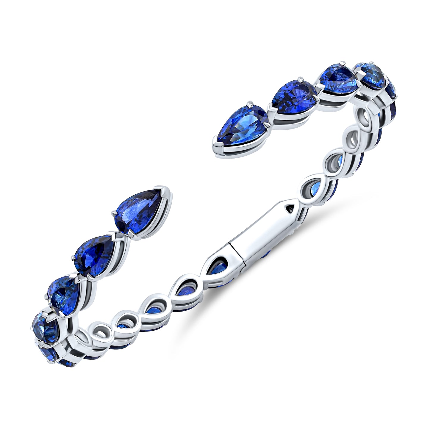 Sapphire Pear Shape Hinged Bracelet