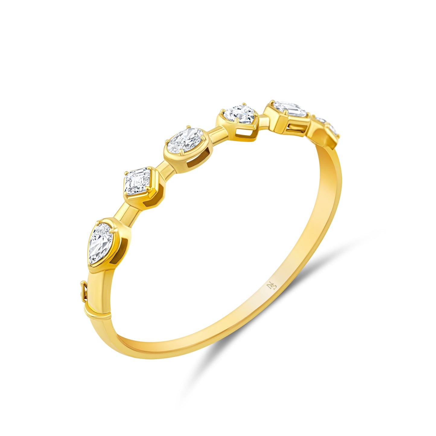 Mixed Shape Diamond Bangle