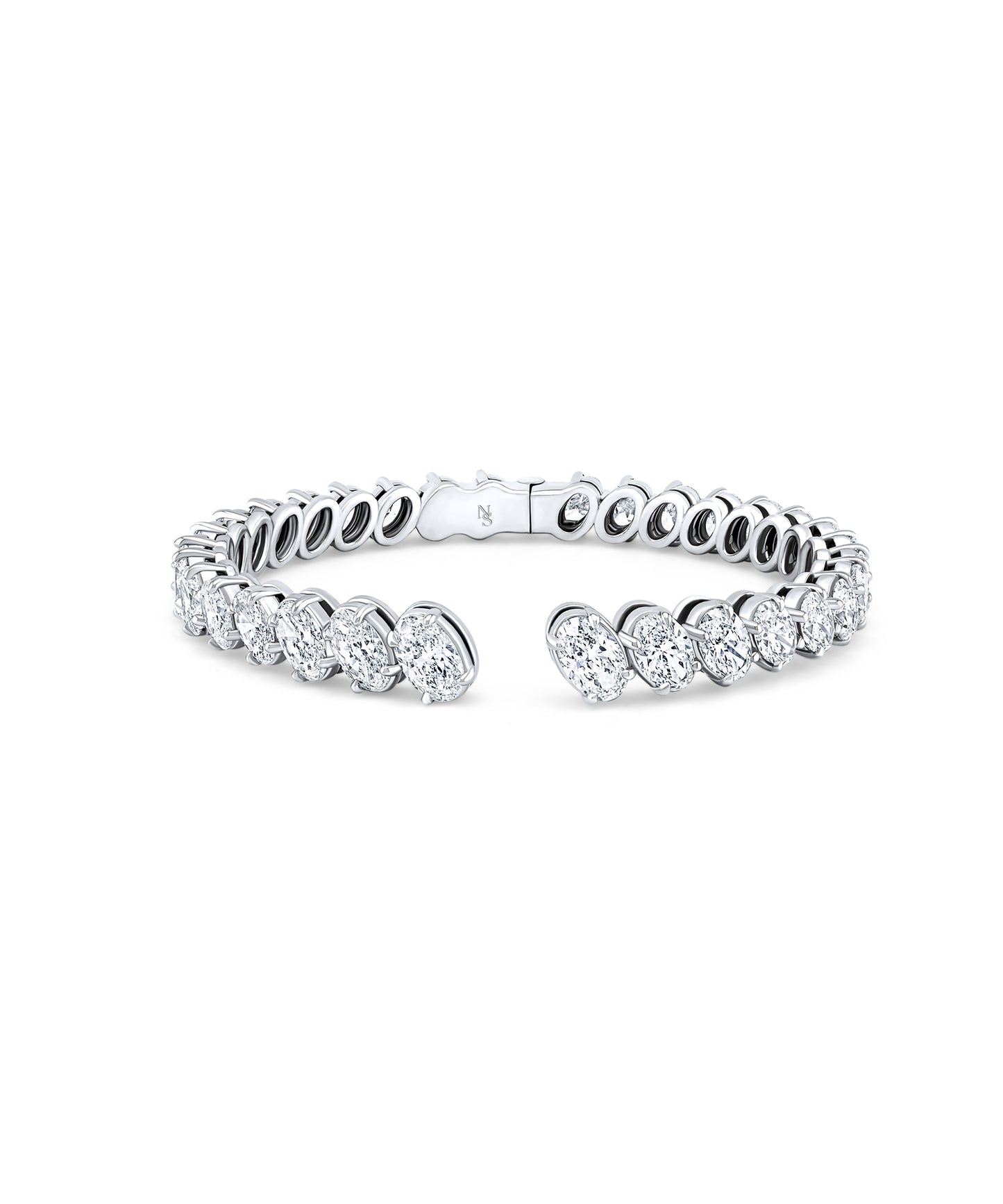 Tilted Oval Diamond Bangle