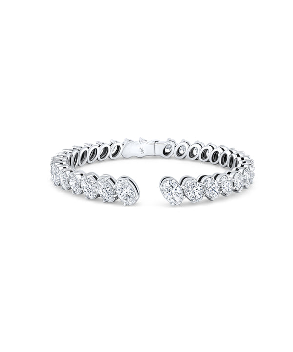 Tilted Oval Diamond Bangle