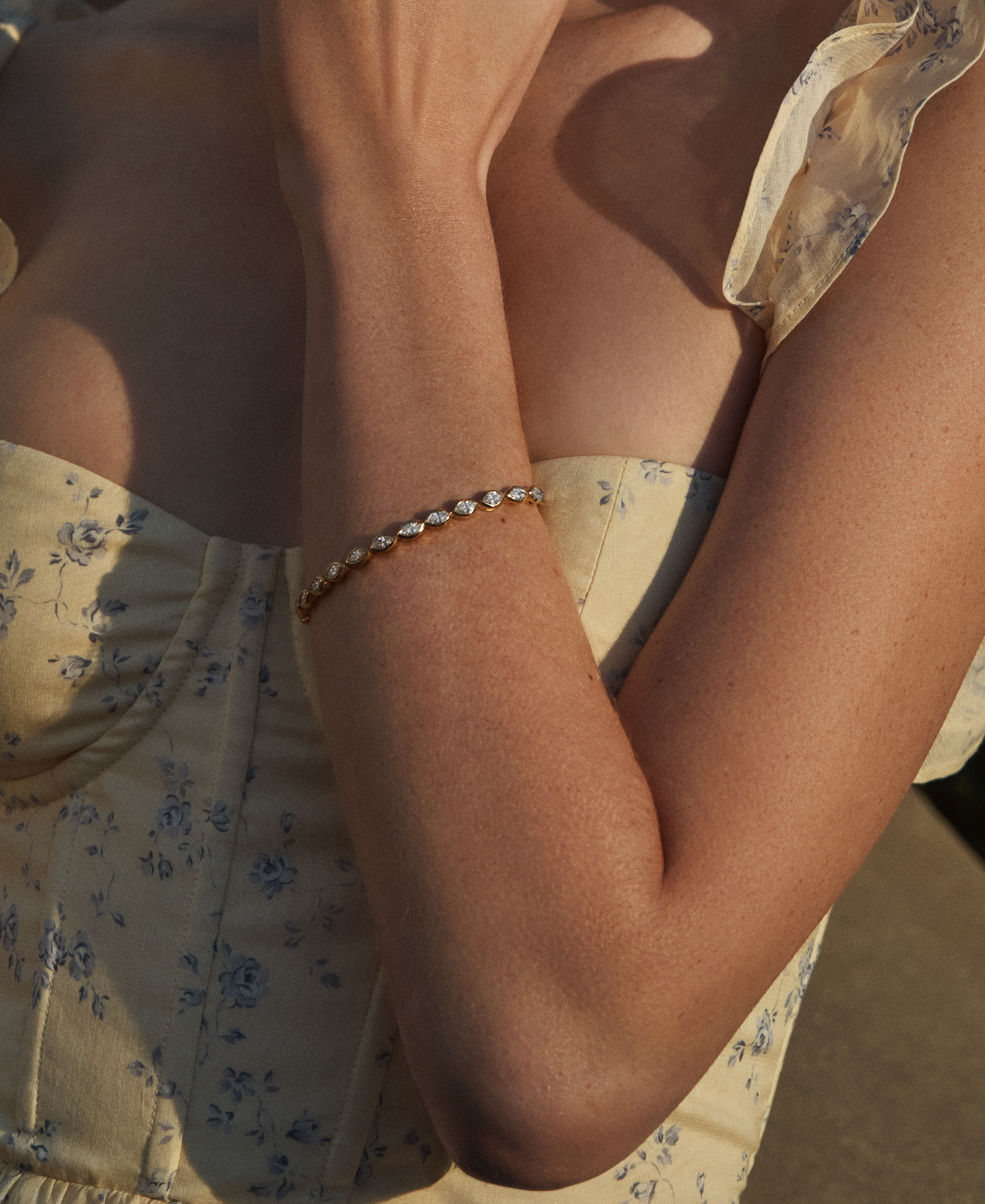 Bezel Set Marquise Diamond Bracelet