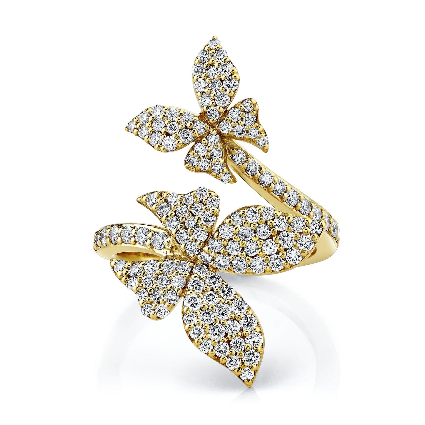 Butterfly Diamond Bypass Ring