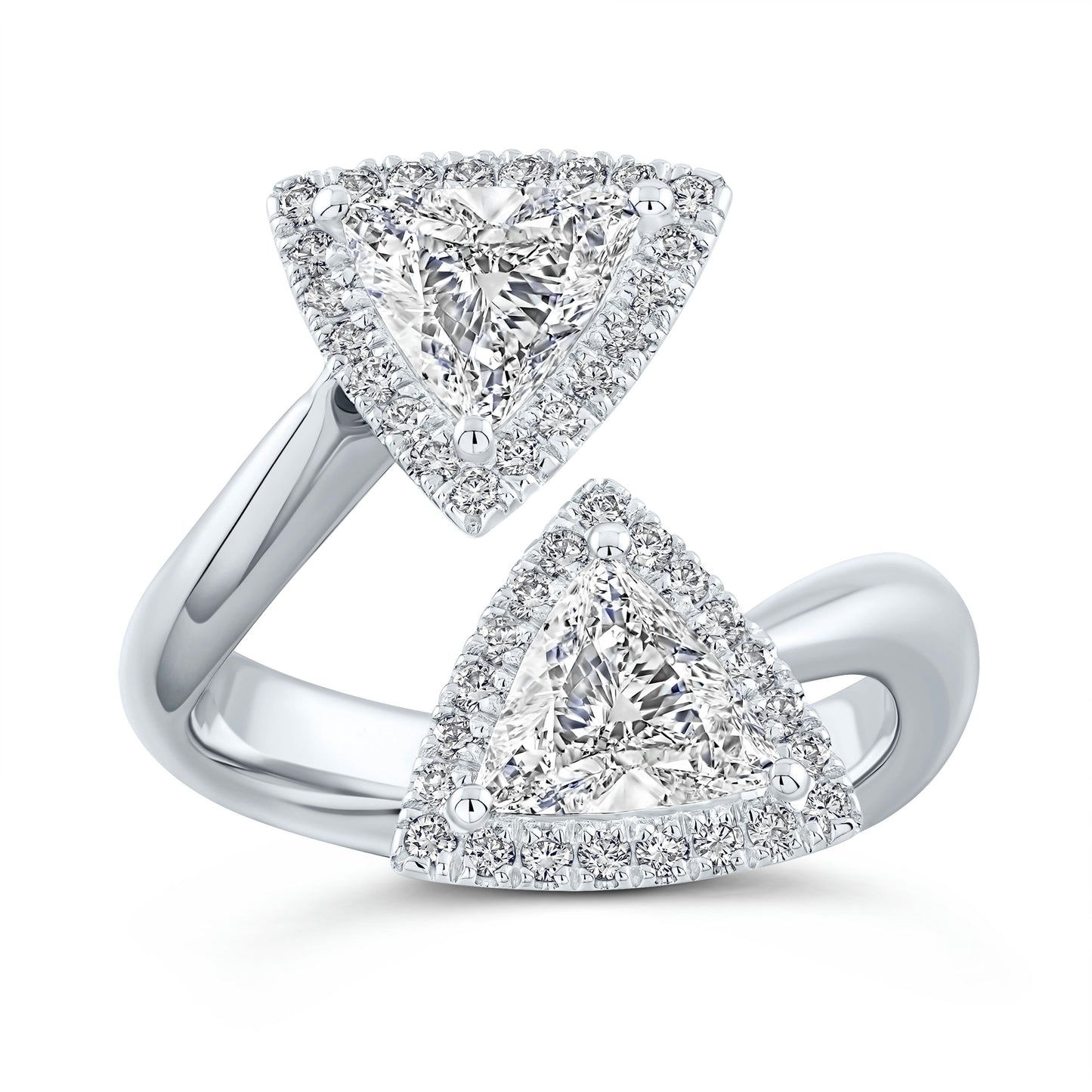 Trilliant Diamond Bypass Ring