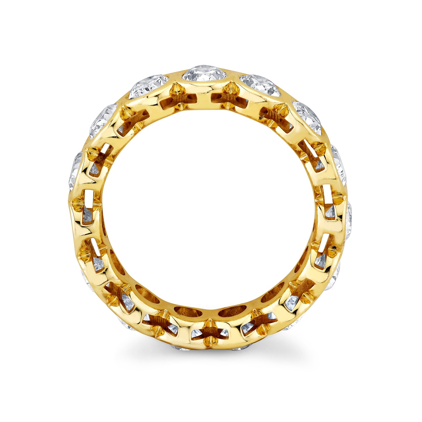 Oval Diamonds Bezel Set Eternity Band