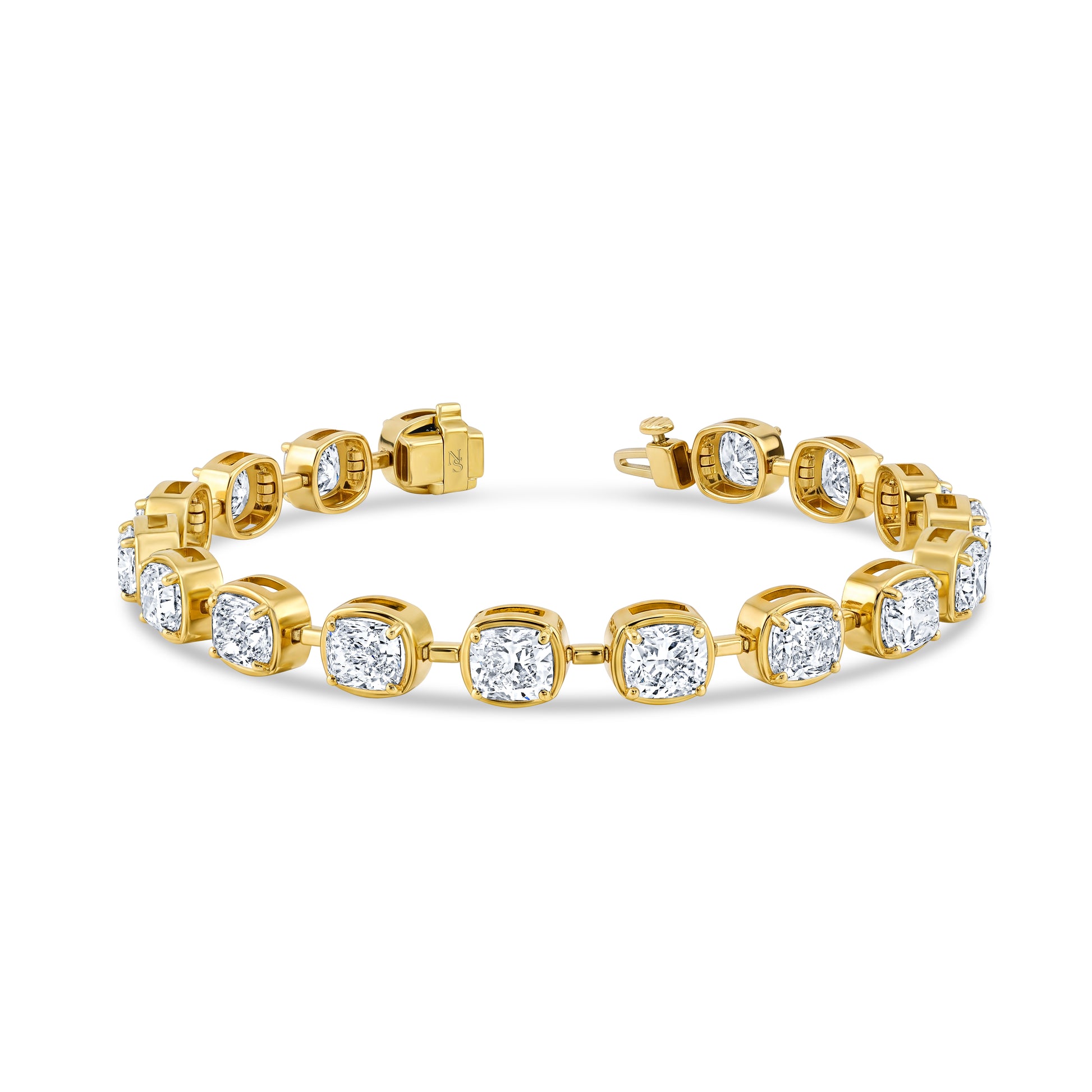 Cushion diamond bezel bracelet - B4454