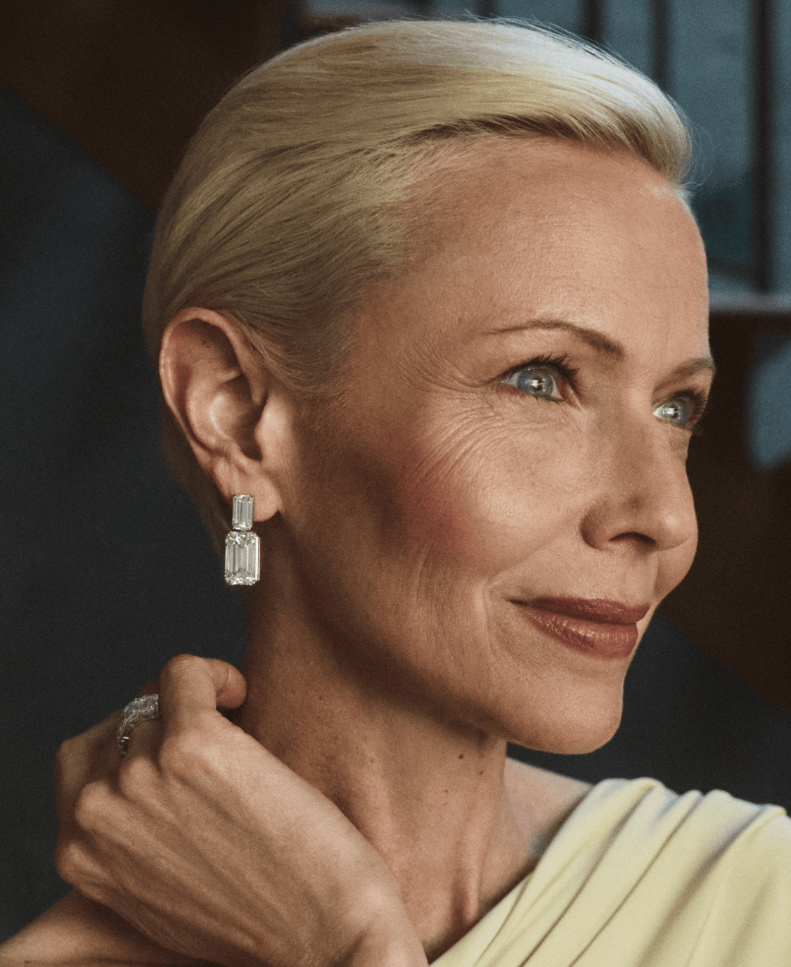Double Emerald Cut Drop Earrings