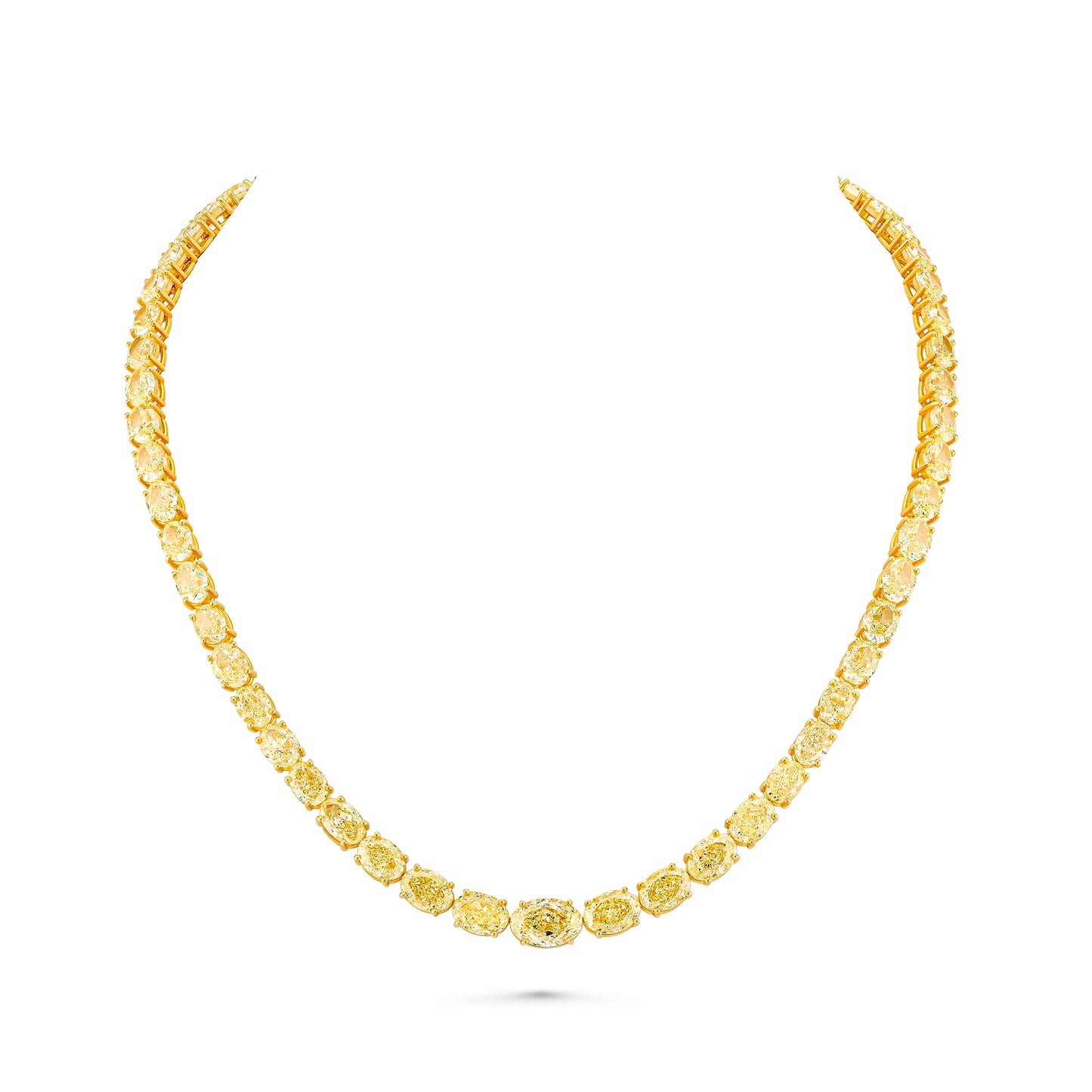 East West Graduated Oval Diamond Necklace