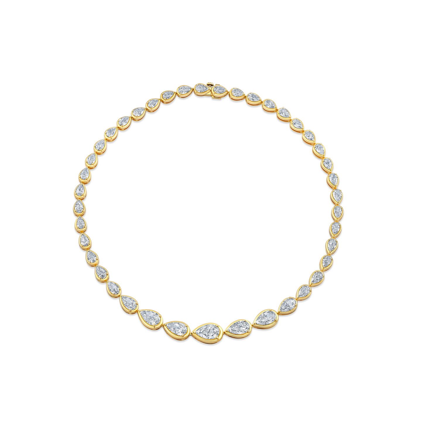 East West Graduated Pear Diamond Necklace