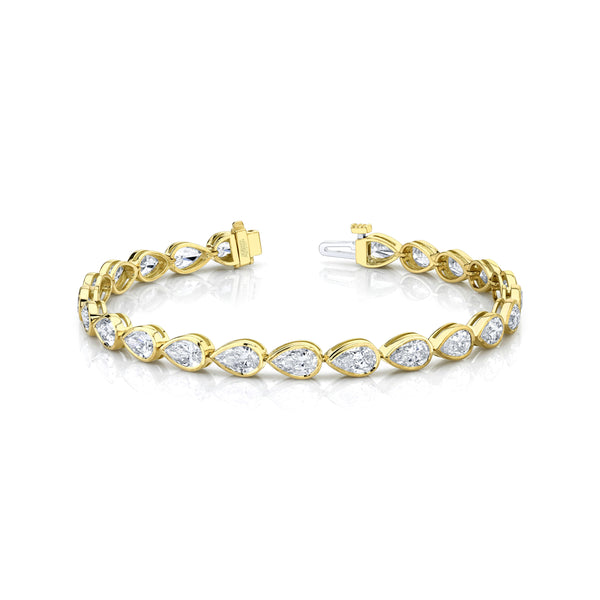 East West Pear Diamond Tennis Bracelet