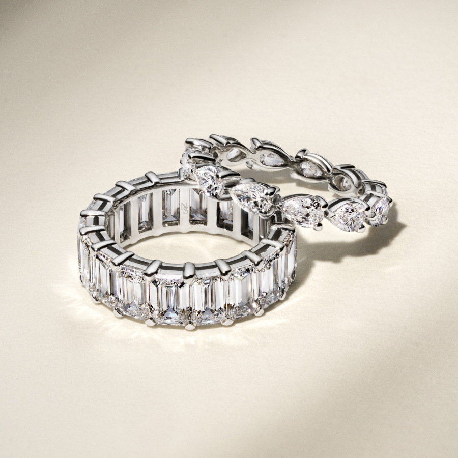 East West Pear Diamond Eternity Band
