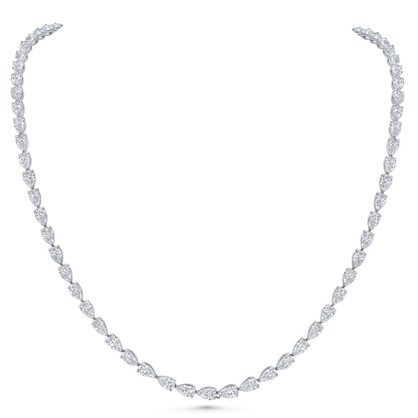 East West Pear Diamond Tennis Necklace