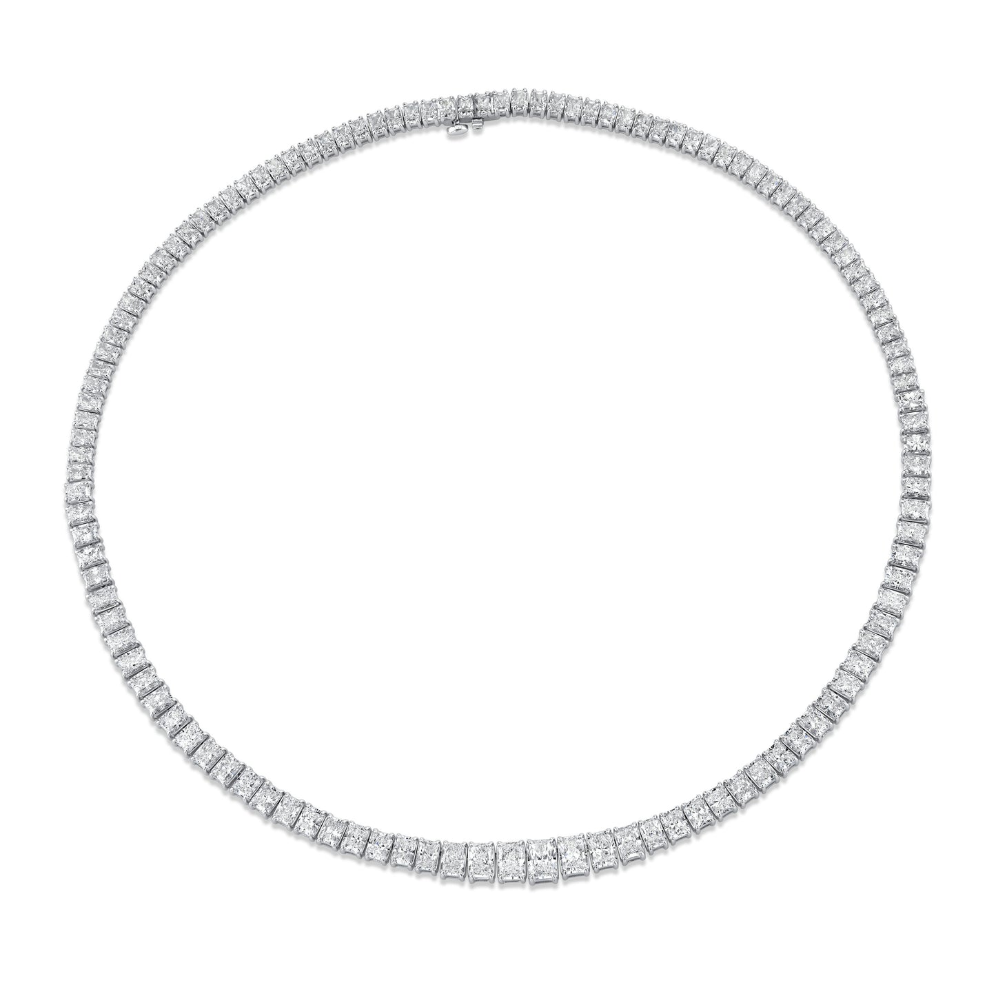 Graduated Radiant Cut Diamond Necklace