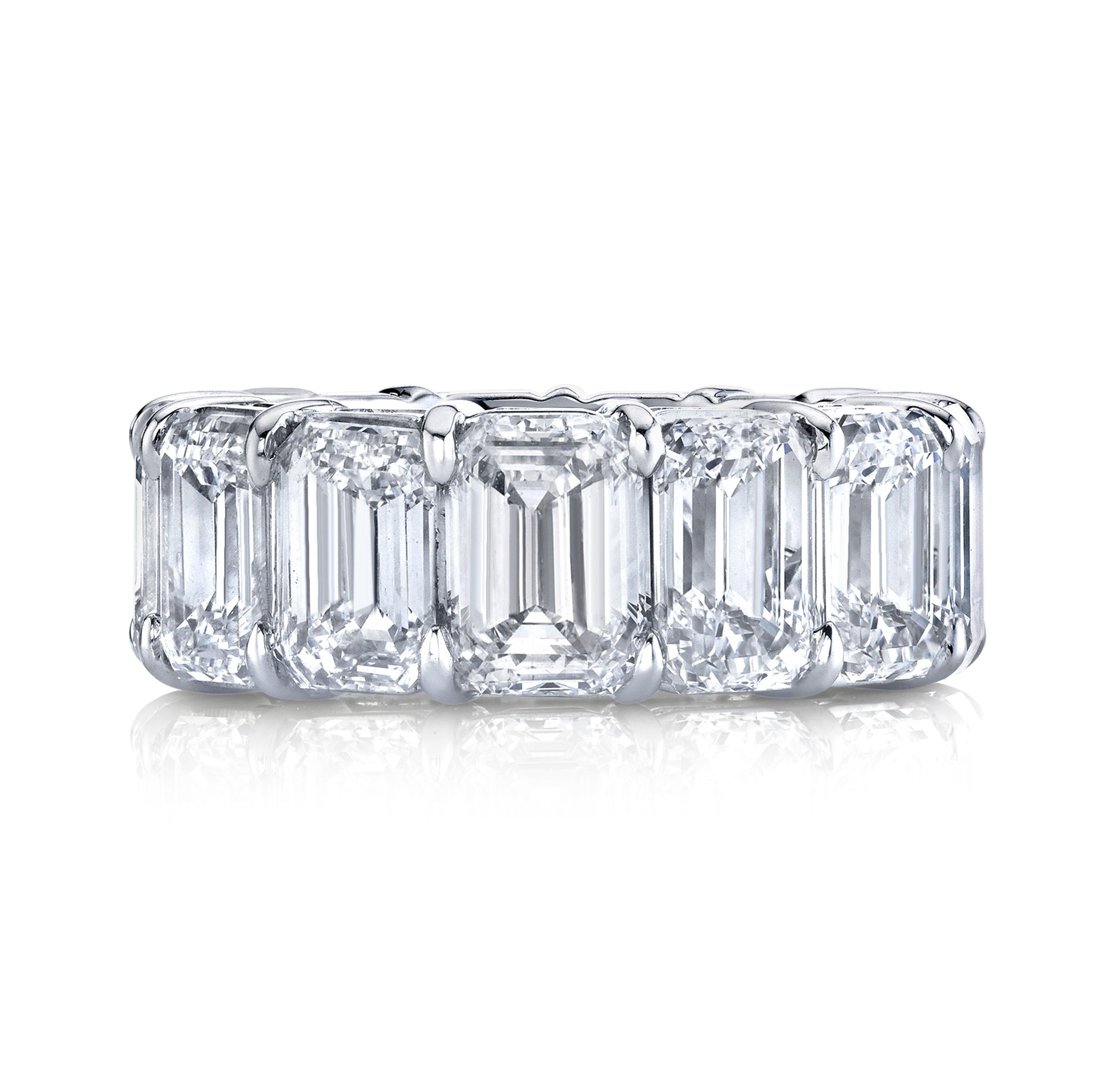 An Emerald Cut Diamond Eternity Band crafted in Los Angeles by Norman Silverman