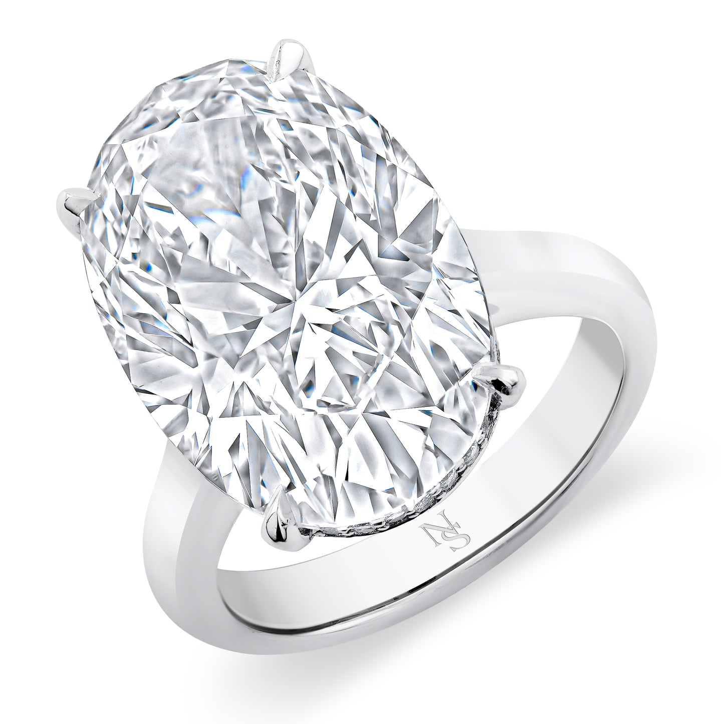 12.50 Carat Oval Diamond Solitaire Ring