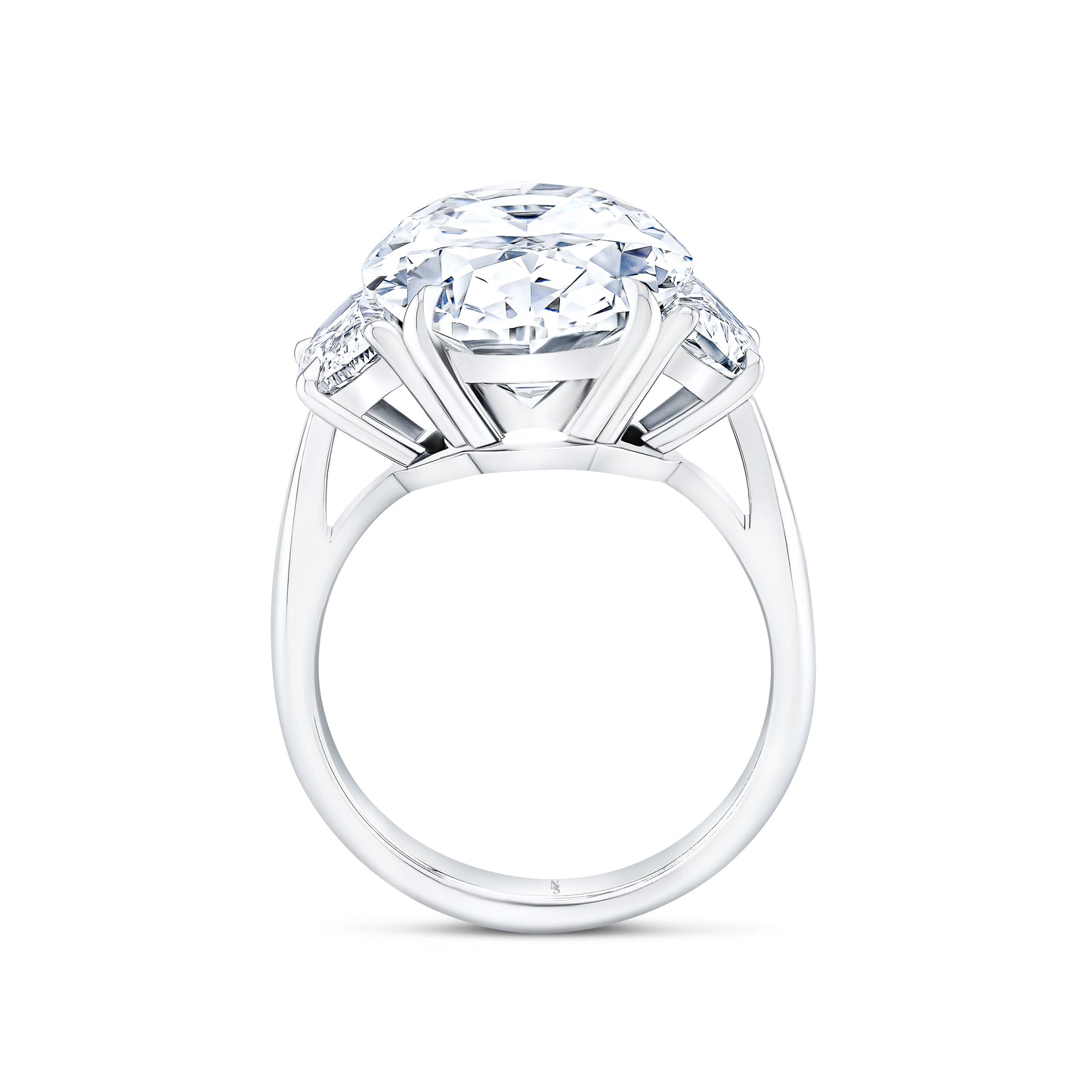 11.43 Carat Oval Diamond Three Stone Engagement Ring