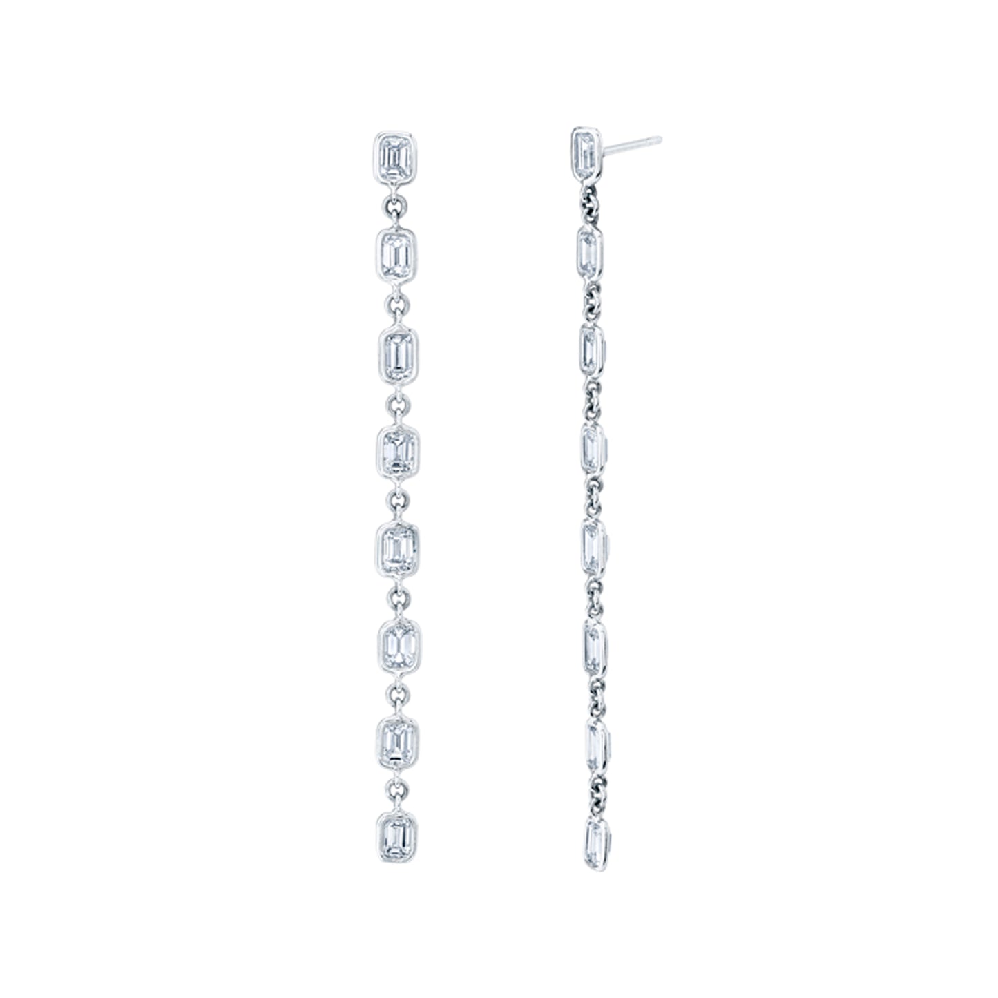 Emerald Cut Drop Earrings