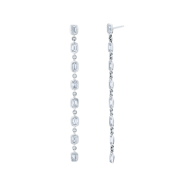 Emerald Cut Drop Earrings