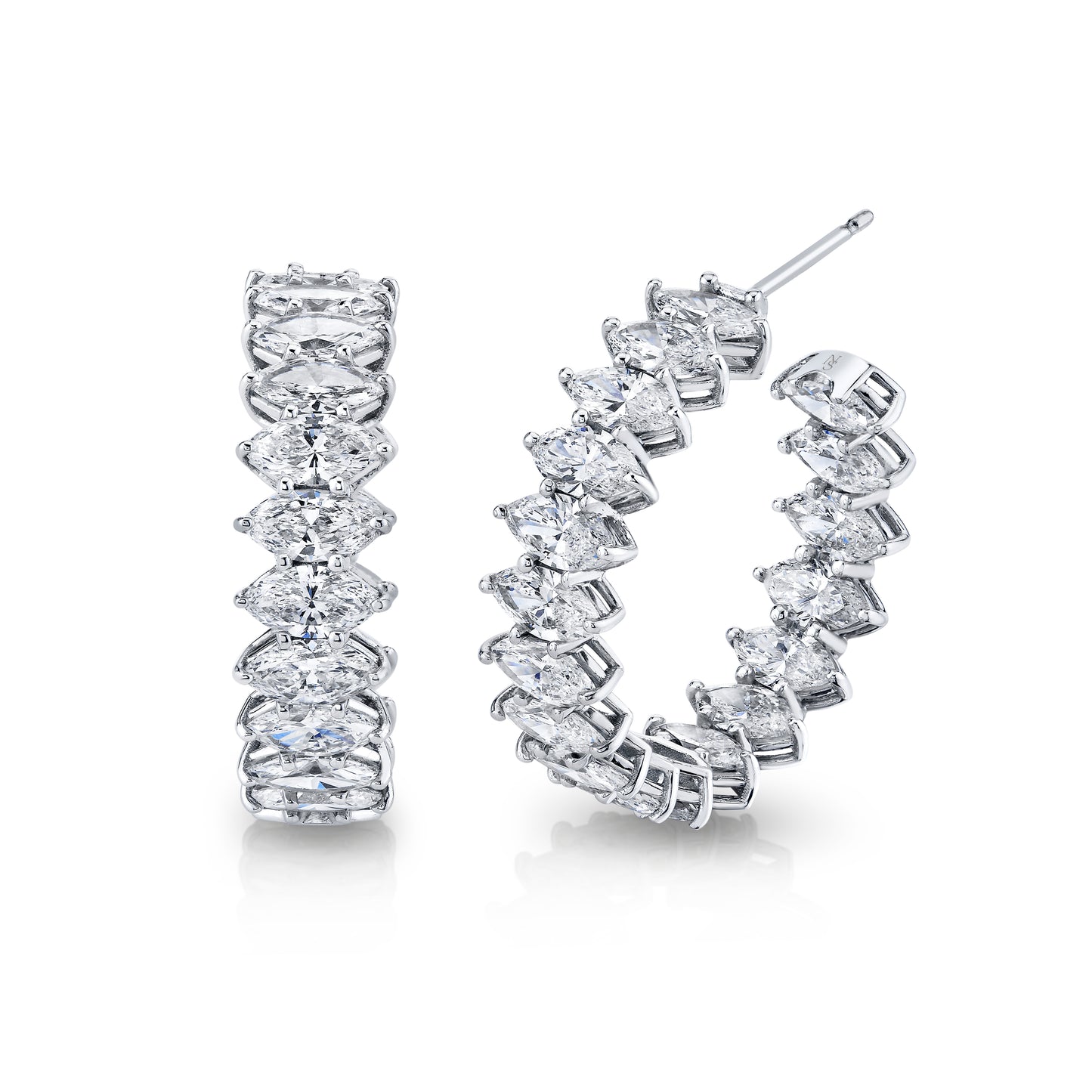 Marquise Inside-Out Diamond Hoops