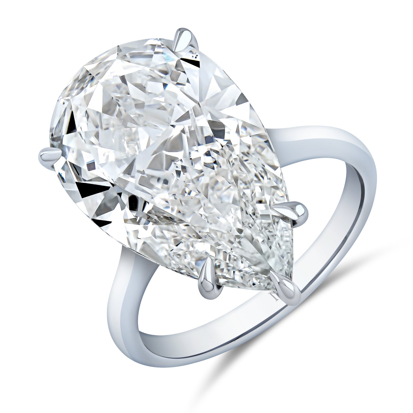 10.02 Carat Pear Diamond Solitaire Ring