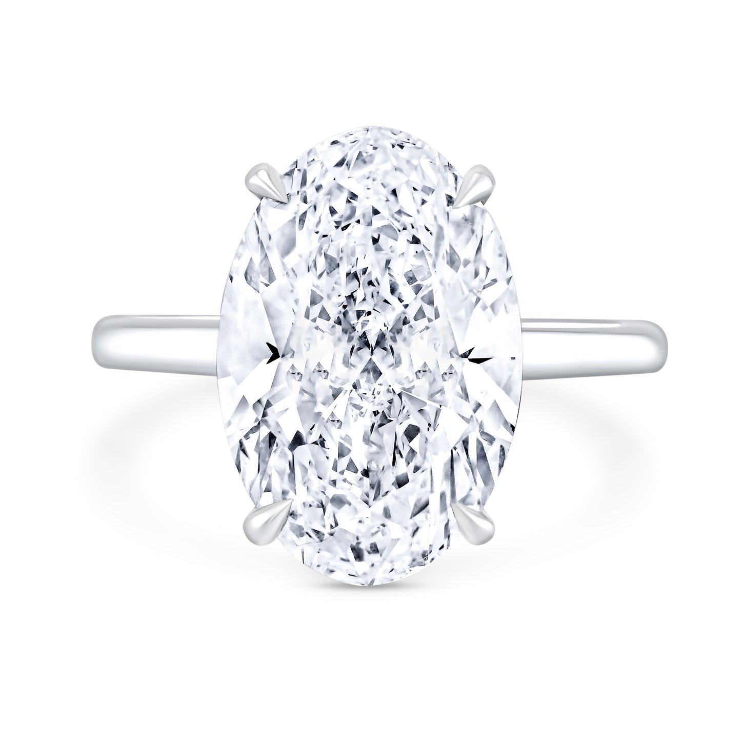 Oval Diamond Solitaire Ring