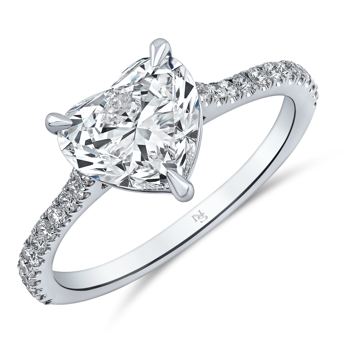 Diamond Heart Solitaire Ring