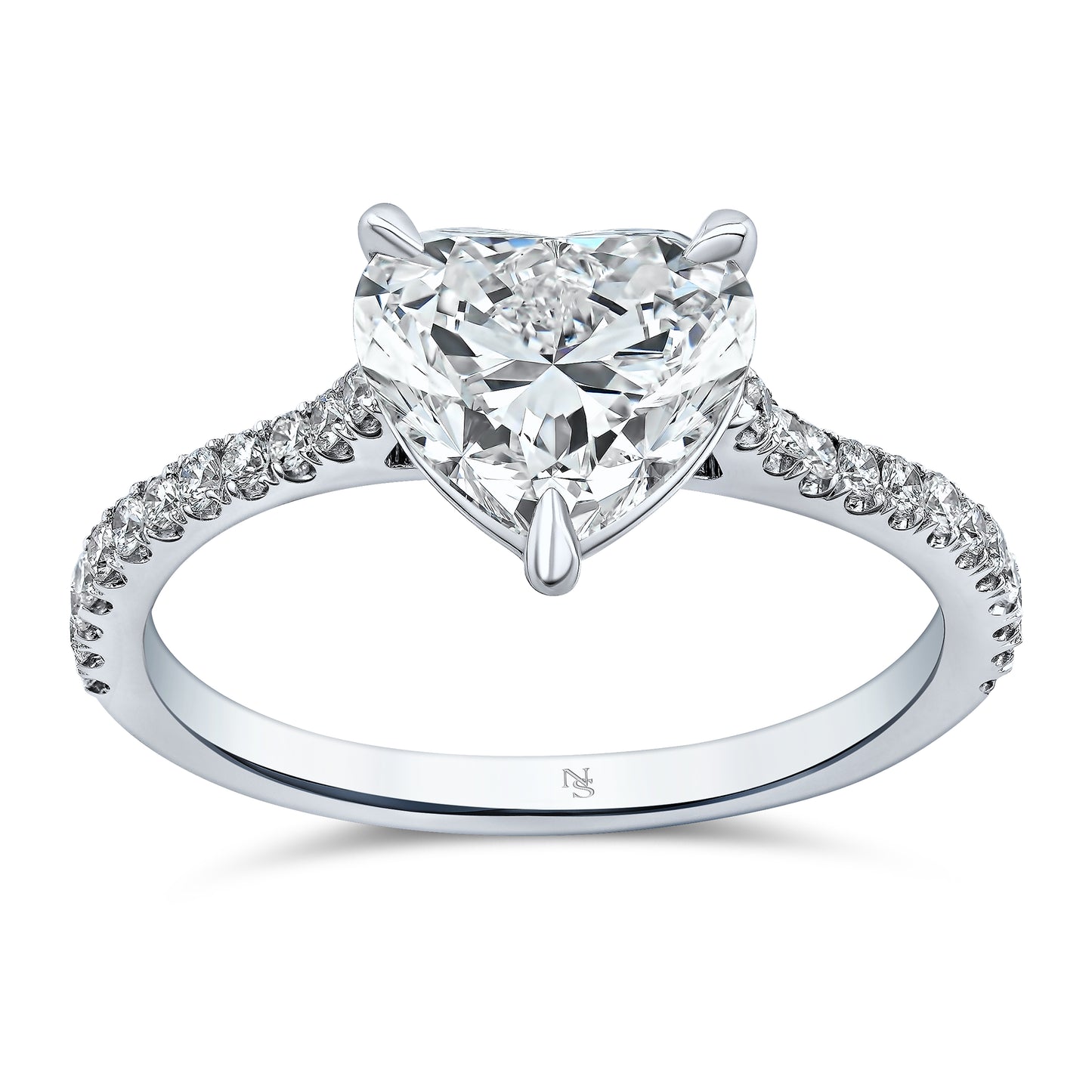 Diamond Heart Solitaire Ring