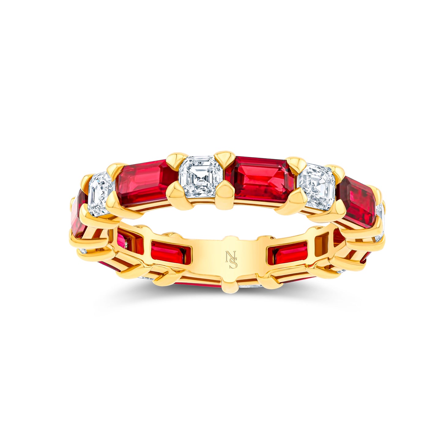 Diamond and Ruby Eternity Band