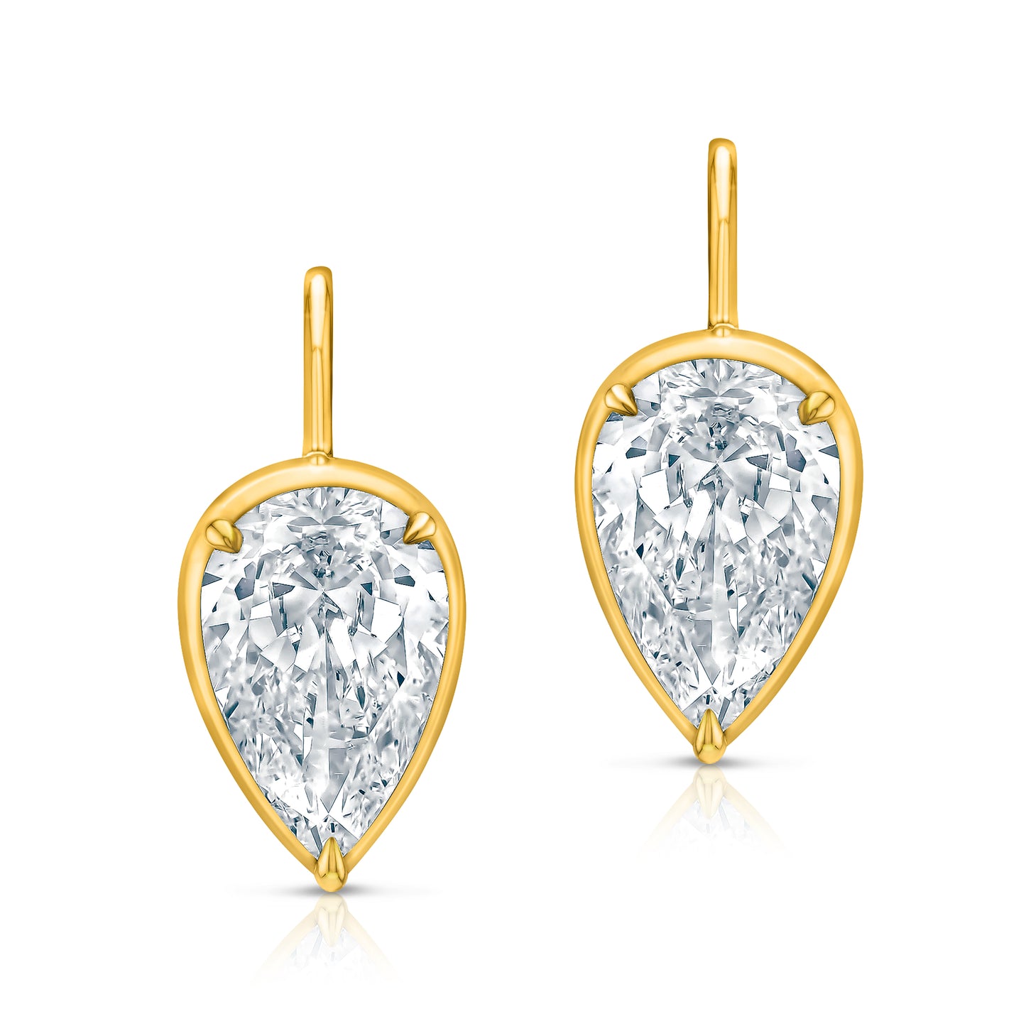 Bezel Set Pear Diamond Earrings