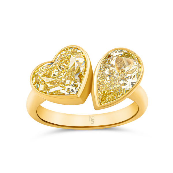 Yellow Diamond Toi et Moi Ring