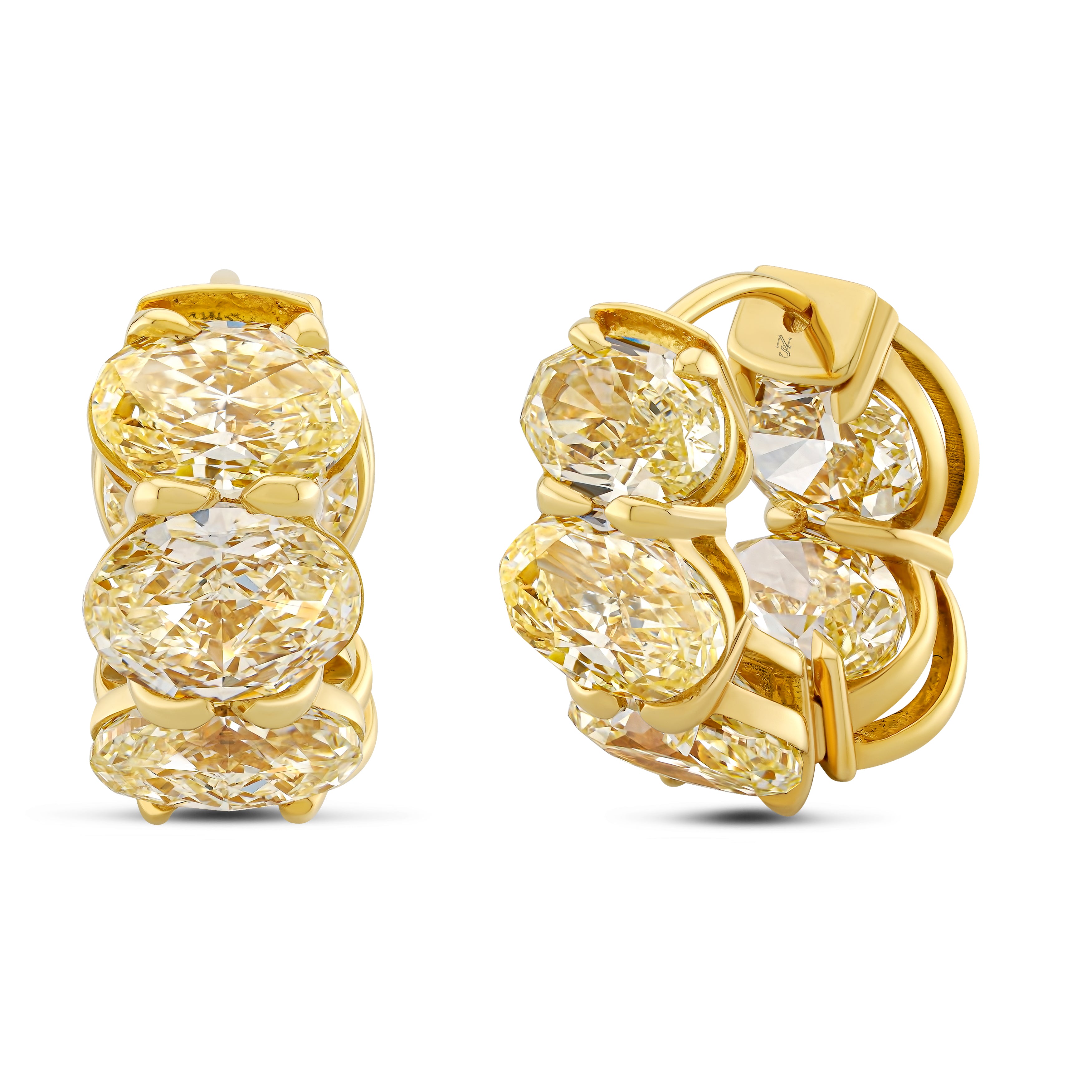Oval Diamond Huggies – Norman Silverman