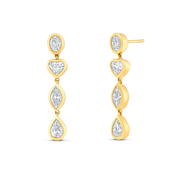 Mixed Shape Diamond Dangle Earrings