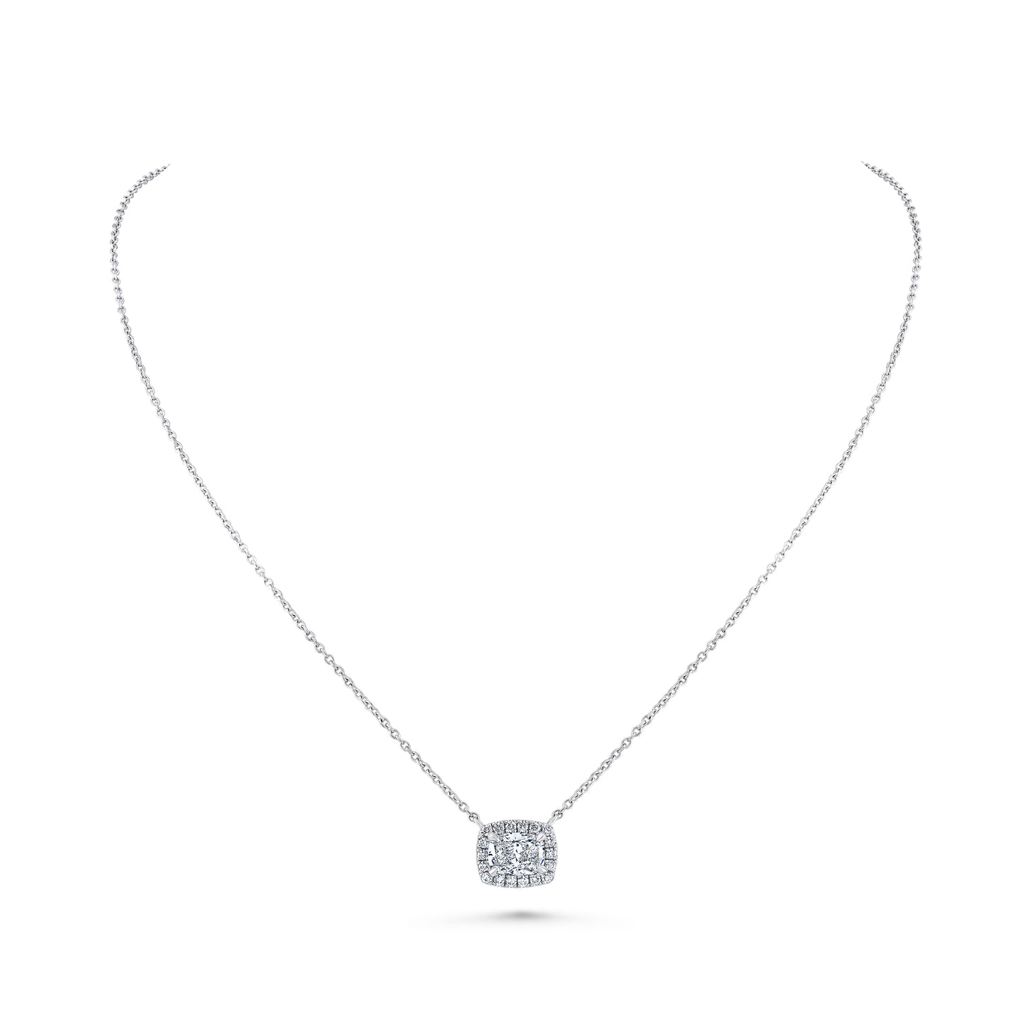 Cushion Diamond with Halo Pendant