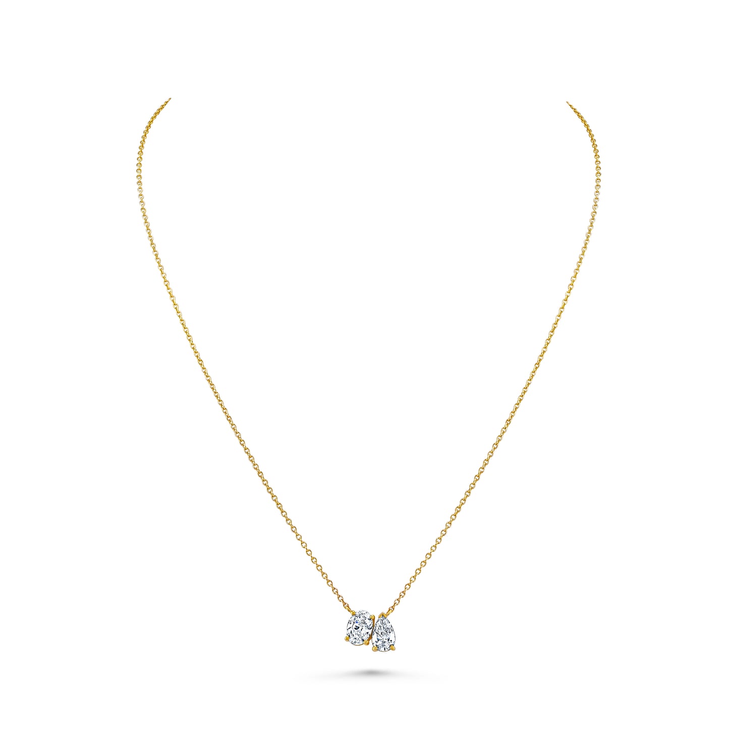 Toi et Moi Oval and Pear Diamond Pendant