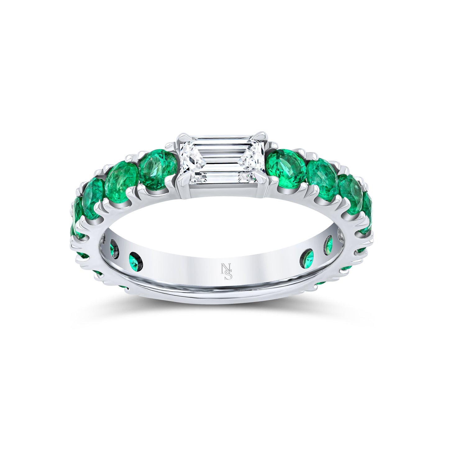Diamond Accented Emerald Band