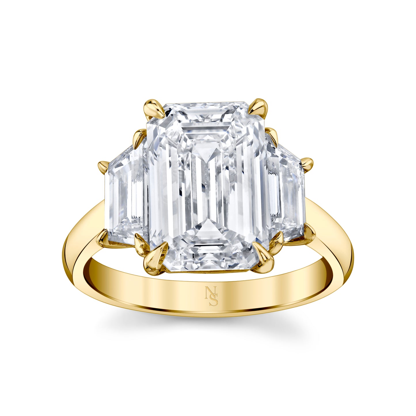 Emerald Cut Diamond Three-Stone Ring