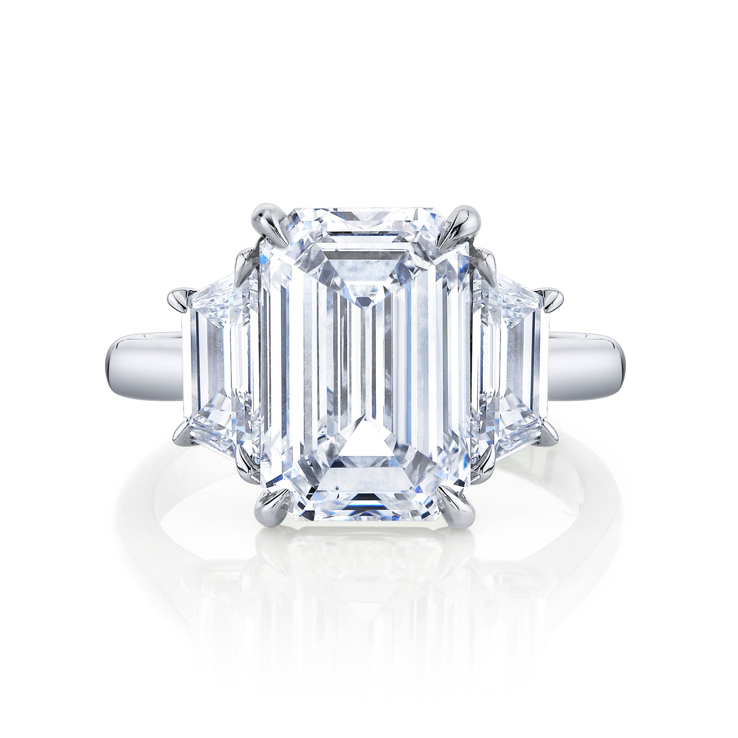 Emerald Cut Diamond Three-Stone Ring