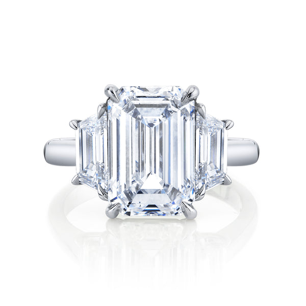 Emerald Cut Diamond Three-Stone Ring
