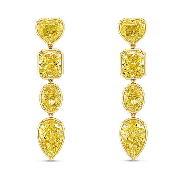 Fancy Yellow Diamond Drop Earrings