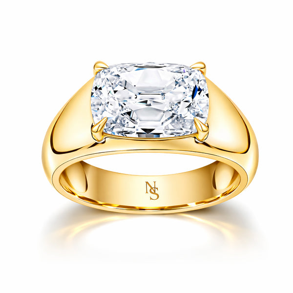 Cushion Diamond Signet Ring