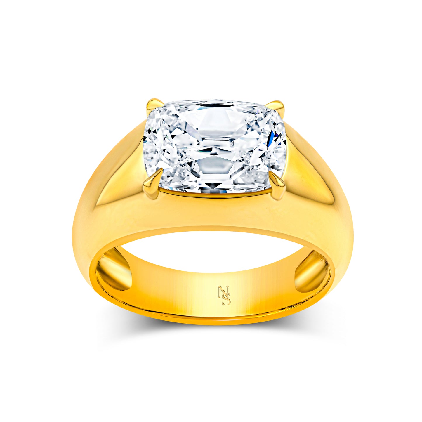 Cushion Diamond Signet Ring