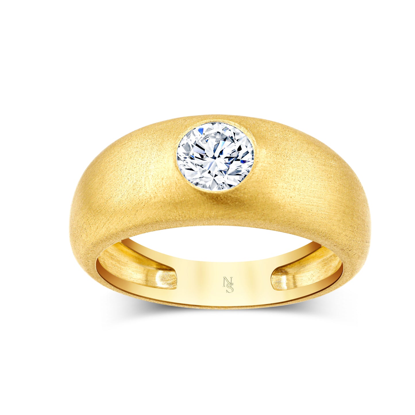 Flush Set Round Diamond Ring