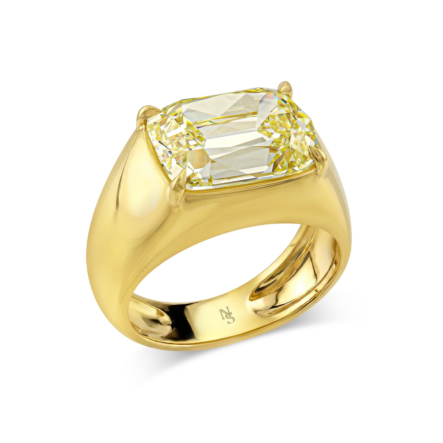 Flush Set Cushion Diamond Ring