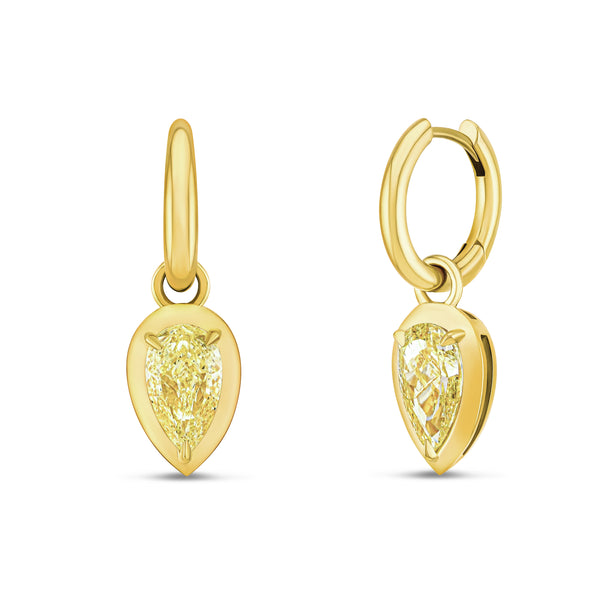 Dangling Diamond Pear Earrings